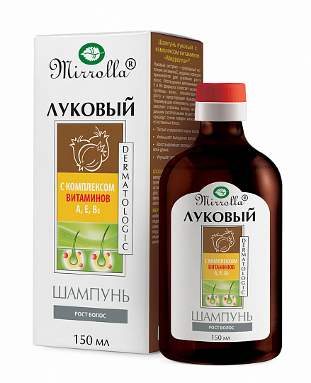 Шампунь луковый с комплексом витаминов «Мирролла»®
