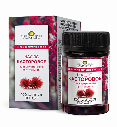 Масло растительное нерафинированное. Масло касторовое для внутреннего применения «Мирролла»