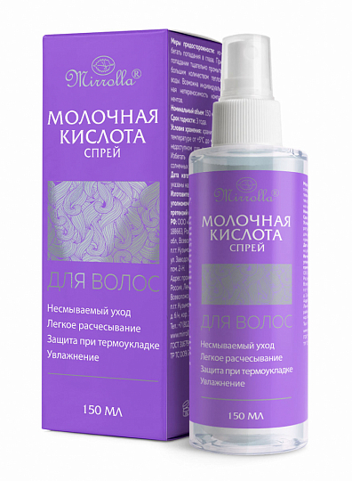 Спрей «Молочная кислота» для волос «Мирролла»® 