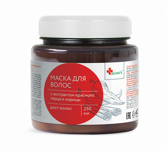 Маска для волос c экстрактом красного перца и корицы «Apotek`s»®