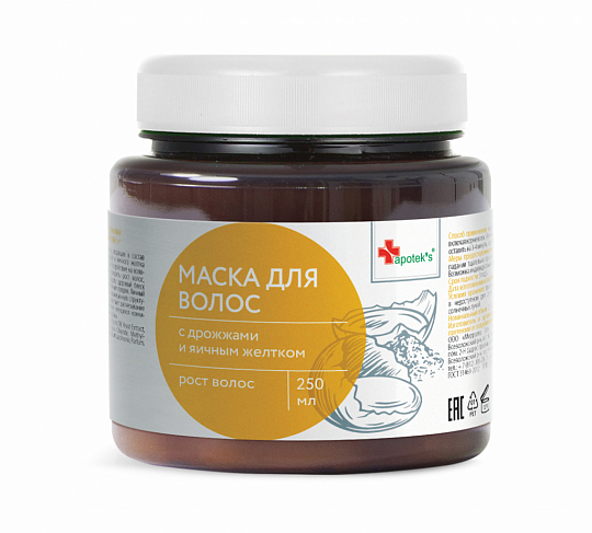 Маска для волос c дрожжами и яичным желтком «Apotek`s» ®