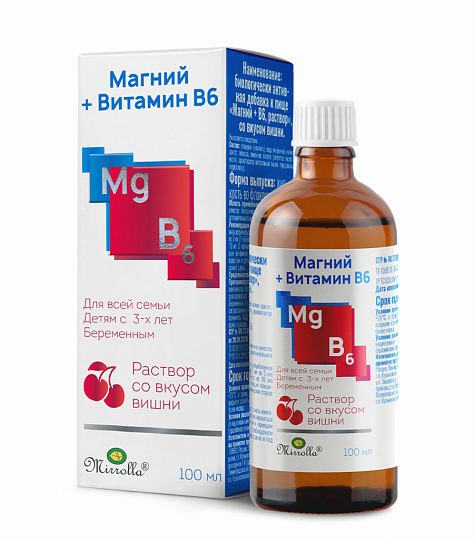 Магний + В6 со вкусом вишни «Мирролла»®